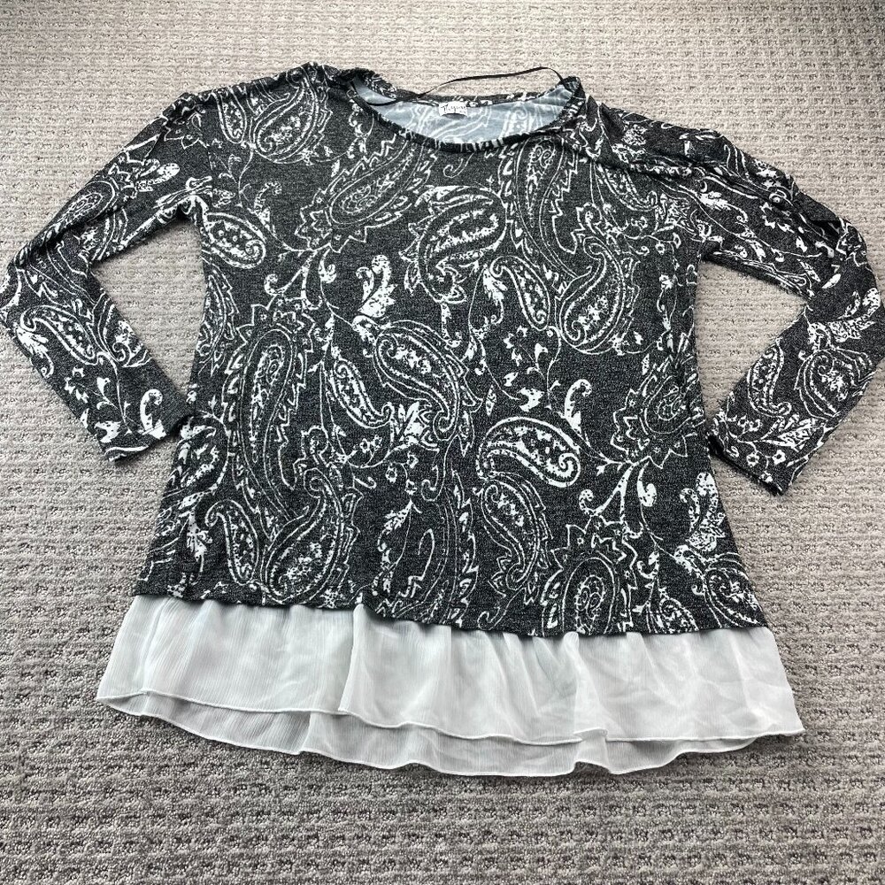 Thyme Maternity Shirt Dress Laced Long Sleeve Women Size Extra Large XL Gray